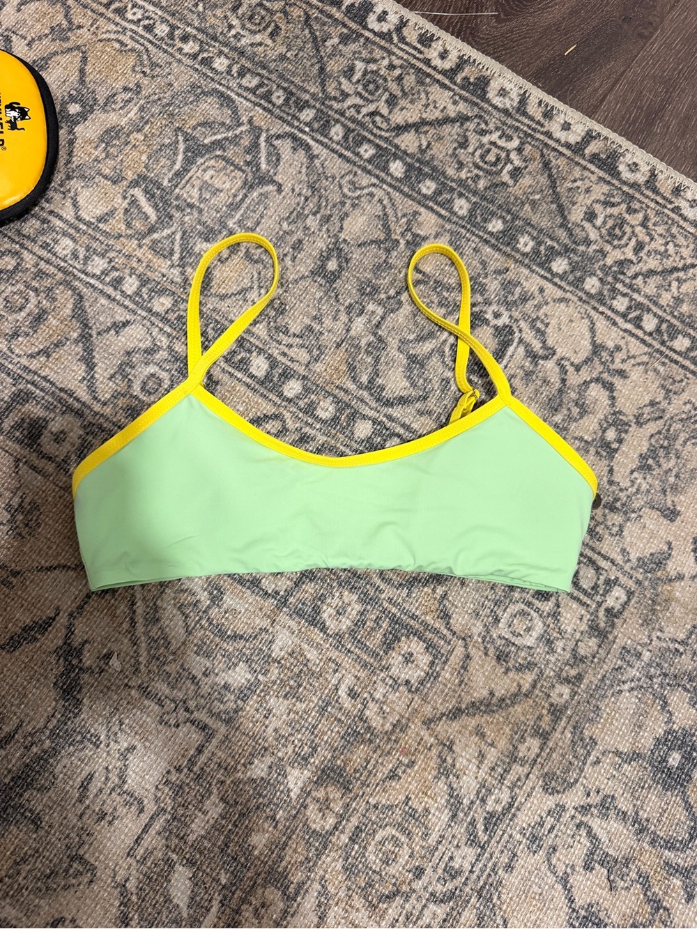 Dippin Daisys Lime/mint green yellow trim bikini bathing suit top